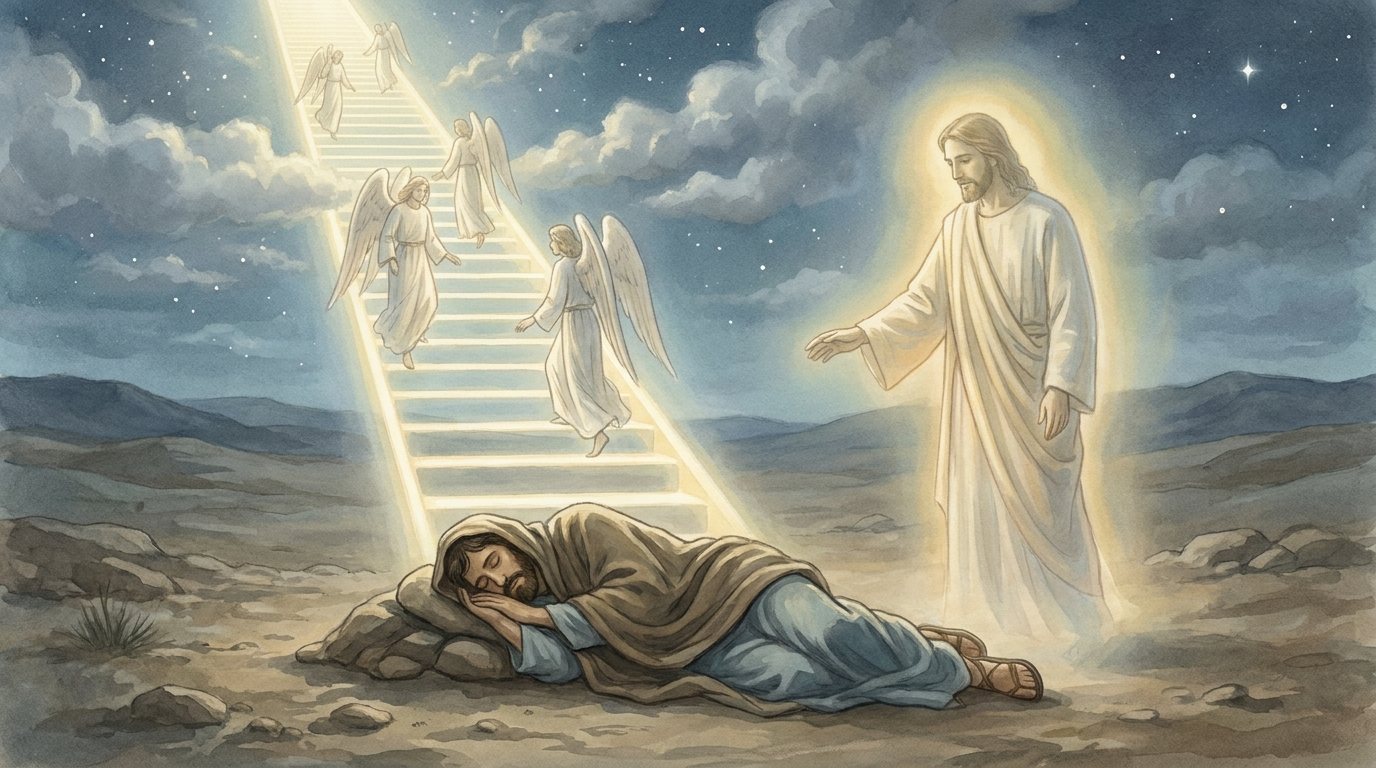 Bible in Basic English: stairs, god beside.