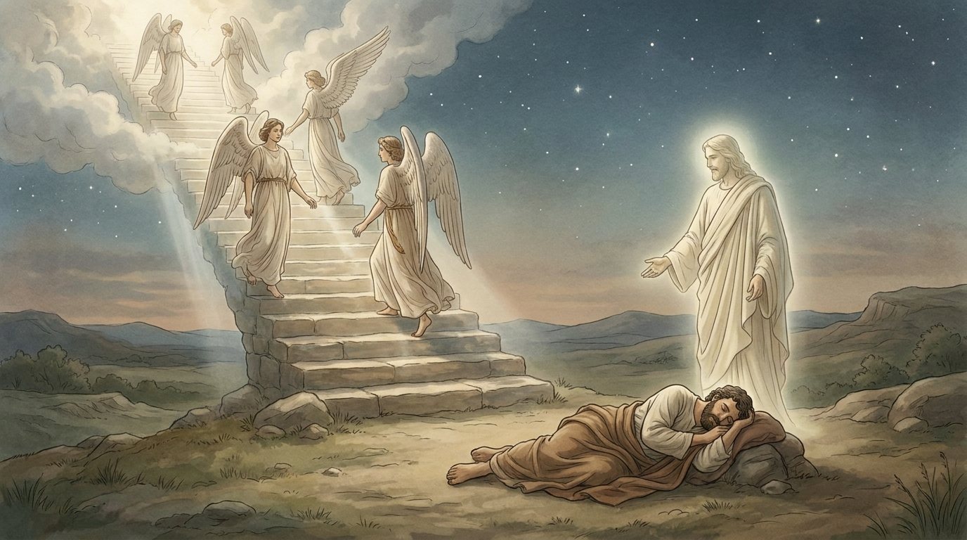 The Contemporary Torah: stairs, god beside.